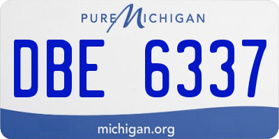 MI license plate DBE6337