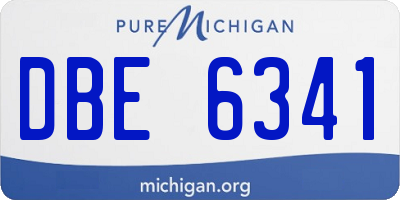 MI license plate DBE6341