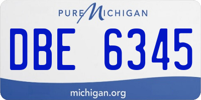 MI license plate DBE6345