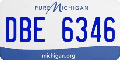 MI license plate DBE6346