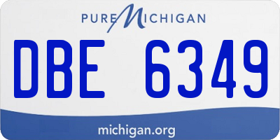 MI license plate DBE6349
