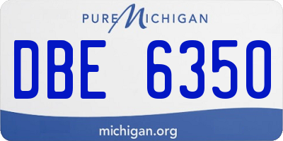MI license plate DBE6350