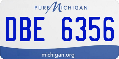 MI license plate DBE6356