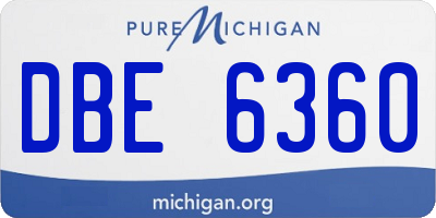 MI license plate DBE6360