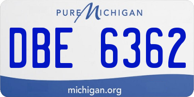 MI license plate DBE6362