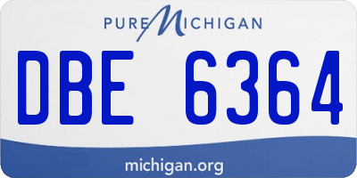 MI license plate DBE6364