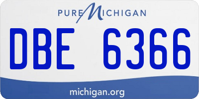 MI license plate DBE6366