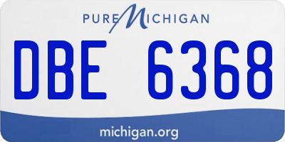 MI license plate DBE6368