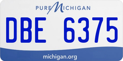 MI license plate DBE6375