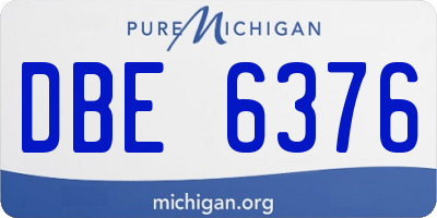MI license plate DBE6376