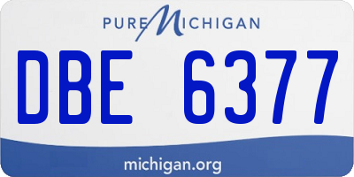 MI license plate DBE6377