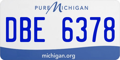 MI license plate DBE6378