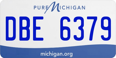 MI license plate DBE6379