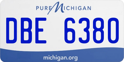 MI license plate DBE6380