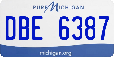 MI license plate DBE6387