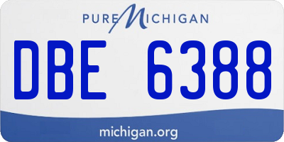 MI license plate DBE6388