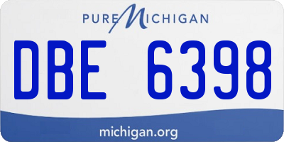 MI license plate DBE6398