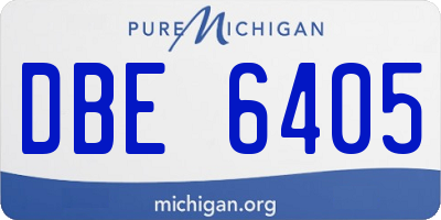 MI license plate DBE6405
