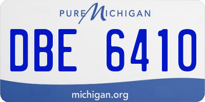MI license plate DBE6410