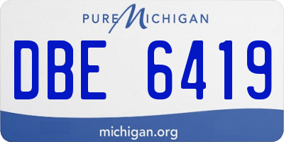 MI license plate DBE6419