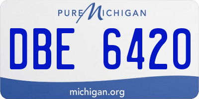 MI license plate DBE6420