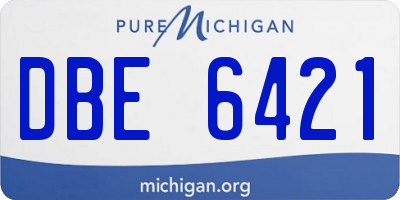 MI license plate DBE6421