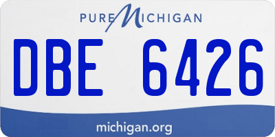 MI license plate DBE6426