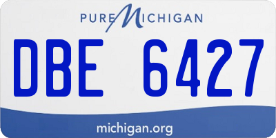 MI license plate DBE6427