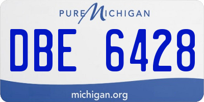 MI license plate DBE6428