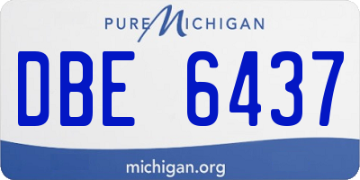 MI license plate DBE6437