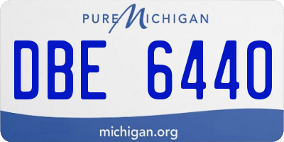 MI license plate DBE6440