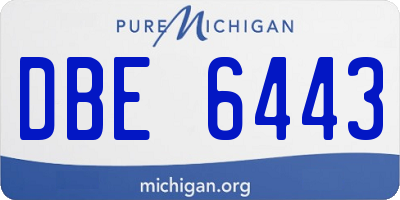 MI license plate DBE6443