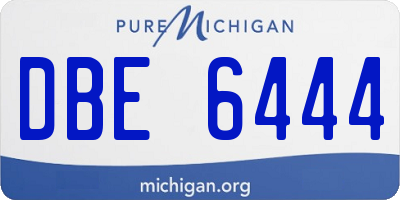 MI license plate DBE6444
