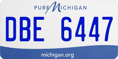 MI license plate DBE6447