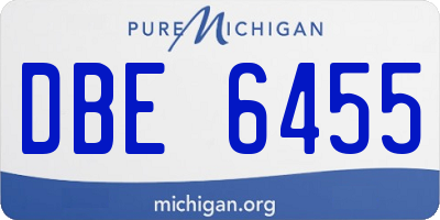 MI license plate DBE6455