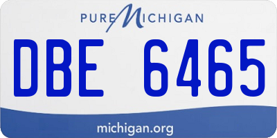 MI license plate DBE6465