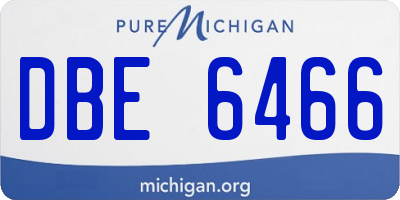 MI license plate DBE6466