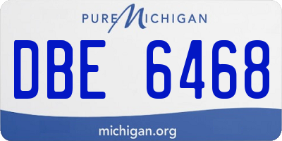 MI license plate DBE6468