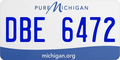 MI license plate DBE6472