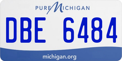 MI license plate DBE6484