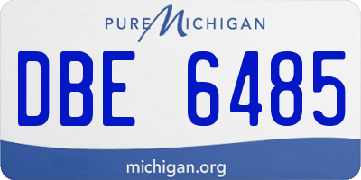 MI license plate DBE6485