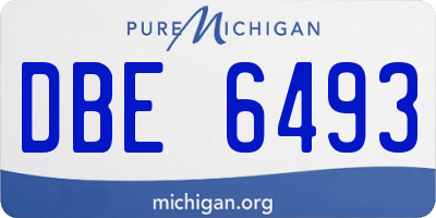 MI license plate DBE6493