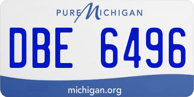 MI license plate DBE6496