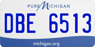 MI license plate DBE6513