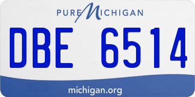 MI license plate DBE6514
