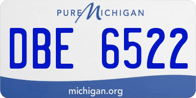 MI license plate DBE6522