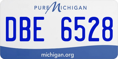 MI license plate DBE6528