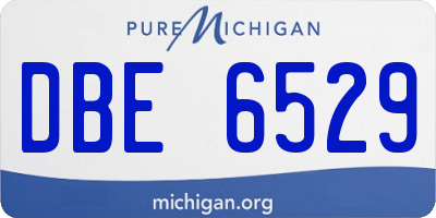 MI license plate DBE6529
