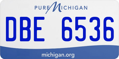 MI license plate DBE6536