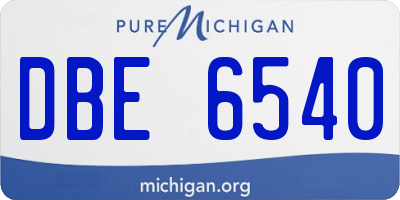 MI license plate DBE6540